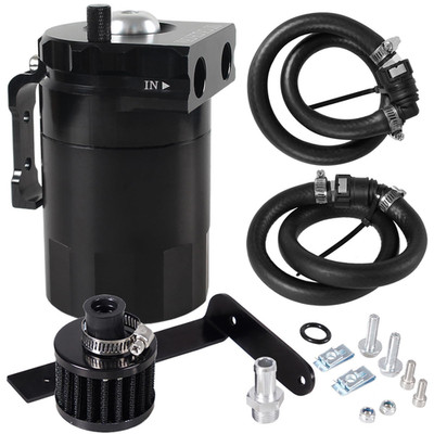 Poseng Oil Catch Can Baffled Oil Separator Tank Compatible Ford F150 5.0L 2.7Eb