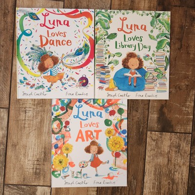 Set Of 3 Luna Loves Art Dance Library Day By Joseph Coelho Hardcover Picturebook