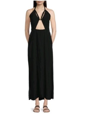 ViX Paula Hermanny Lida Halterneck Swim Cover Maxi Dress Size 4 38 Small  $328 | eBay