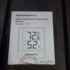 ThermoPro TP-49 Digital Hygrometer Indoor Thermometer Humidity Meter White NIB