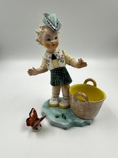 Porzellanfigur Blumenmädchen Made in Italy 18 cm Hoch