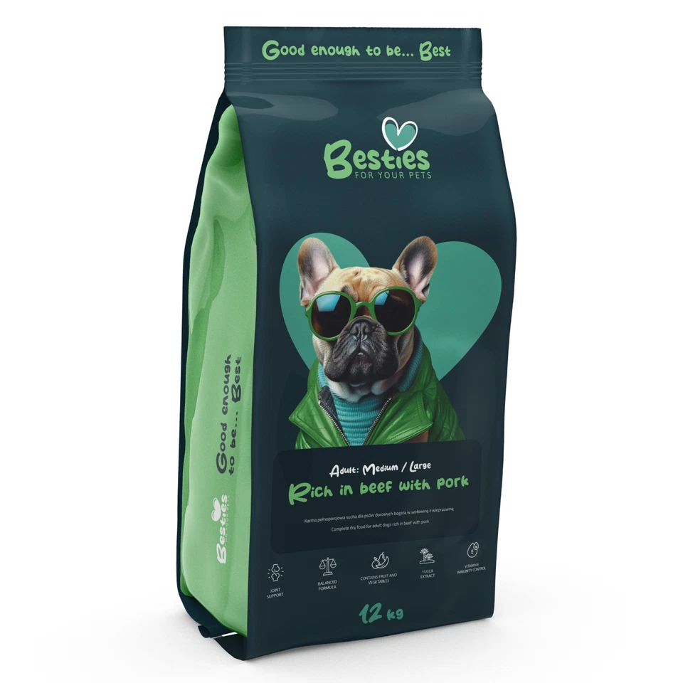 Besties 12 kg Hundefutter Trockenfutter Getreidefrei Rind und Schwein Dog Food - Bild 2 von 4