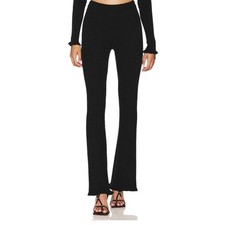 Reformation Black Ribbed Flared Legging Pants Size M