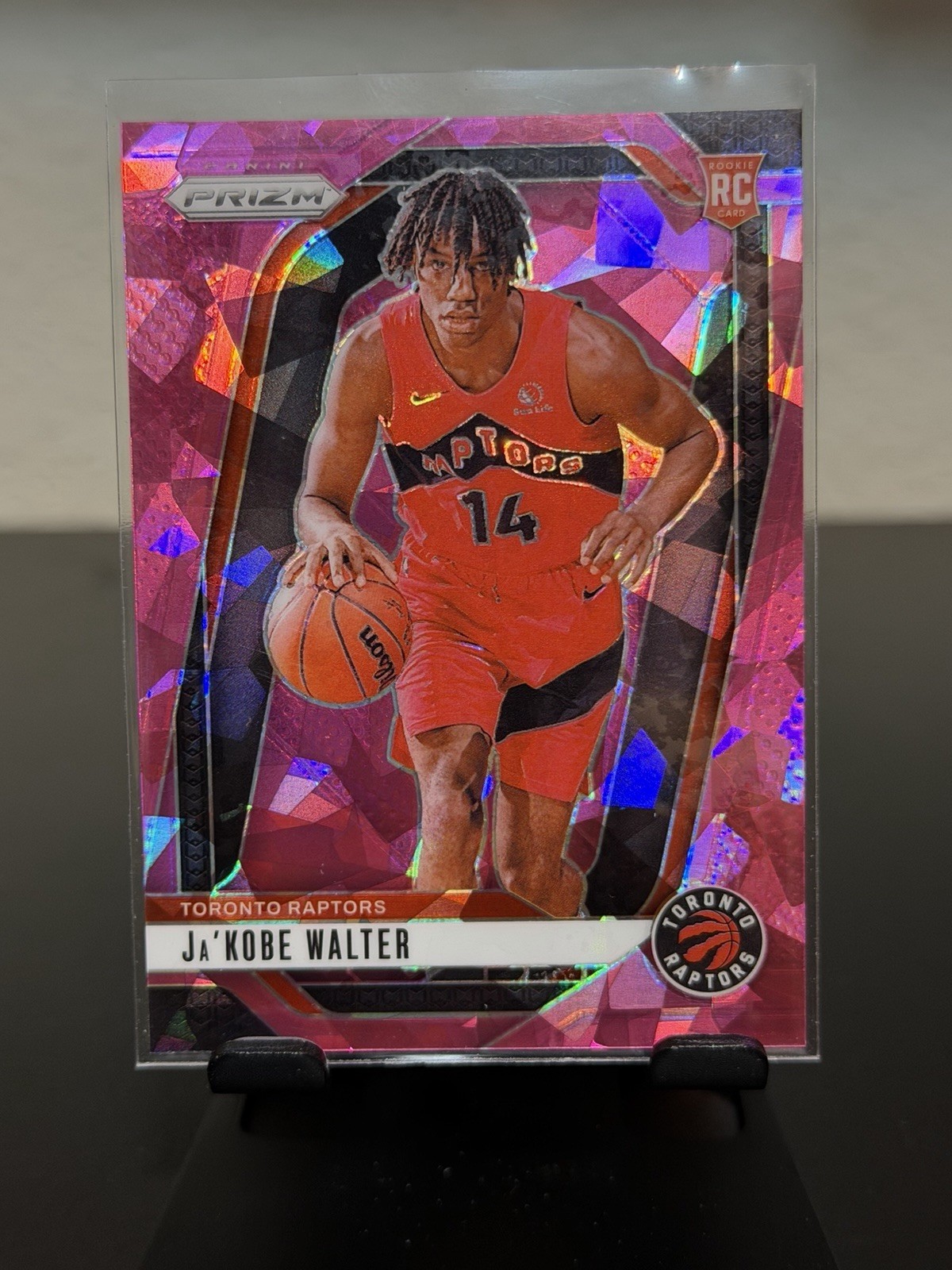 Ja'Kobe Walter 2024-25 Panini Prizm Red White and Blue #223 RC Toronto Raptors