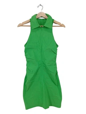 MNG Etuikleid Damen Gr. 34 Grün Viskose Casual Elegant Minimalistisch Vintage - Bild 1 von 4