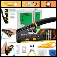 RJ45 Crimp Tool Kit - Pass Through Ethernet Crimper with Cable Tester  Accessor
