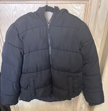 Swiss Tech Youth Kids Size XXL 18 Black Puffer Jacket With Hood Zip Closure