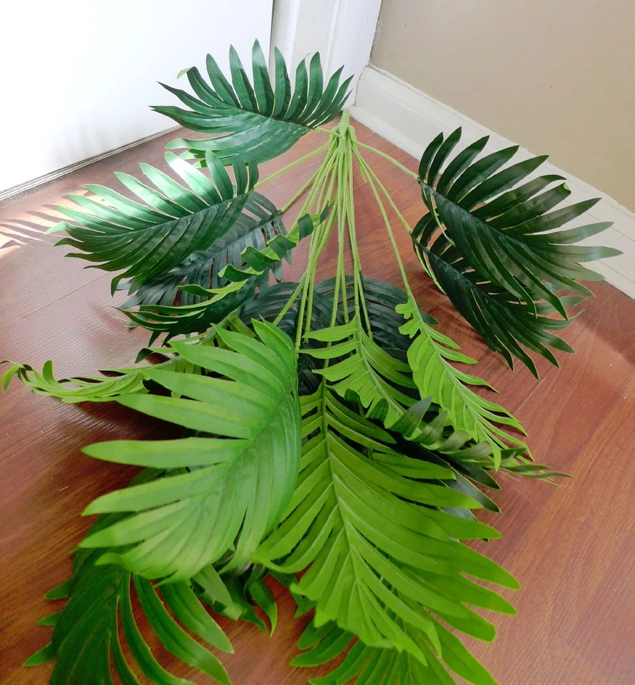 Horquillas artificiales de 25" de altura planta tropical árbol de plam realista 18 hojas (#118) Foto 3 de 4