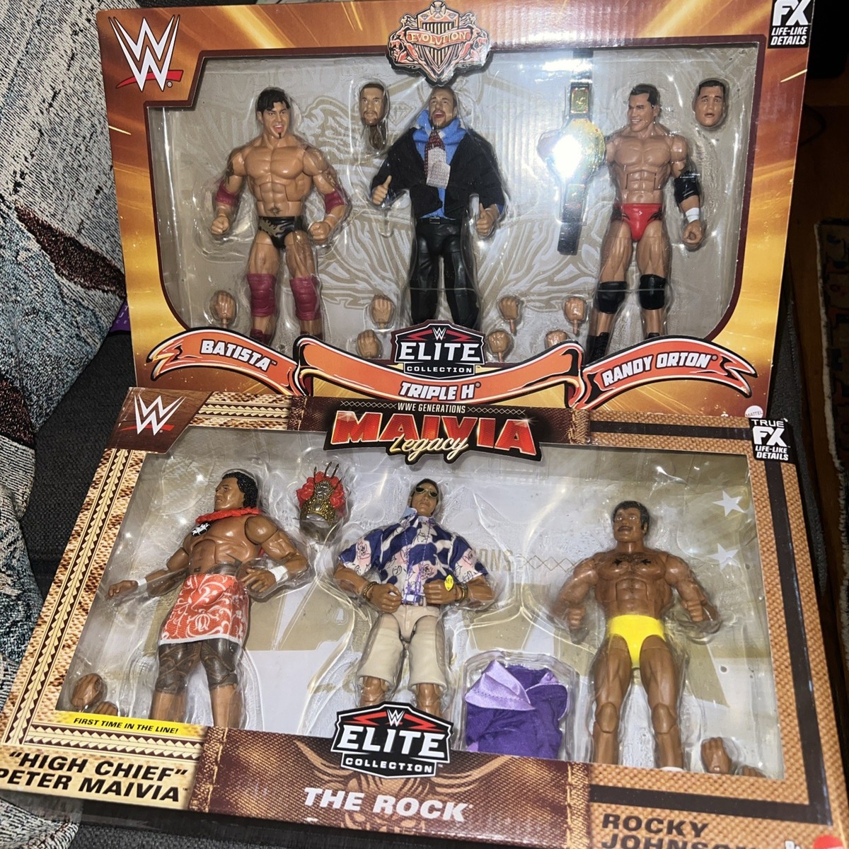 WWE Elite Collection Evolution Batista, Triple H & R Orton Action