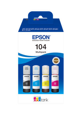 Epson 104 EcoTank-Multipack mit vier Farben - Echte -Tintenflaschen