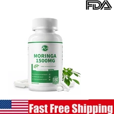 Moringa Oleifera Leaf Powder Capsules 1500mg - Organic - Pure-Natural - Free Shi