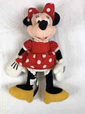 Disney Plush Classic Minnie Mouse Red Polka Dot Dress 15" Toy Doll