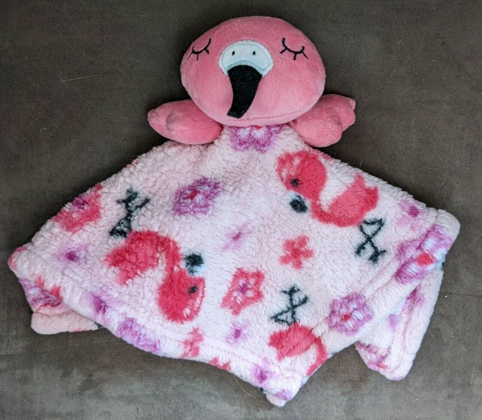 Cutie Pie FLAMINGO LOVEY Rosa Felpa Bebé Manta de Seguridad Vellón Flores 2019 Foto 4 de 4
