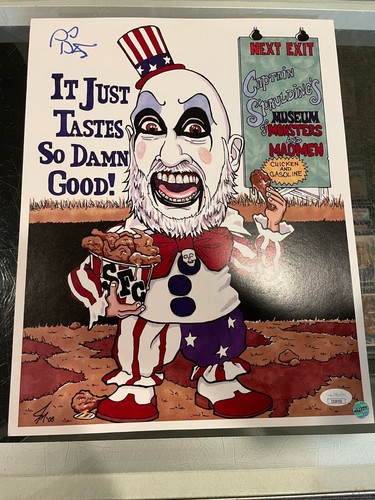 PHOTO DÉDICACÉE SID HAIG CAPITAINE SPAULDING ACTEUR HORREUR 11X14 JSA