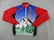 Voler Jacket Mens Large Red Blue Cycling Colorado Primal Printed USA Mountain