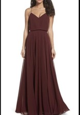 jenny yoo inesse chiffon v neck gown hibicus size 2 $298
