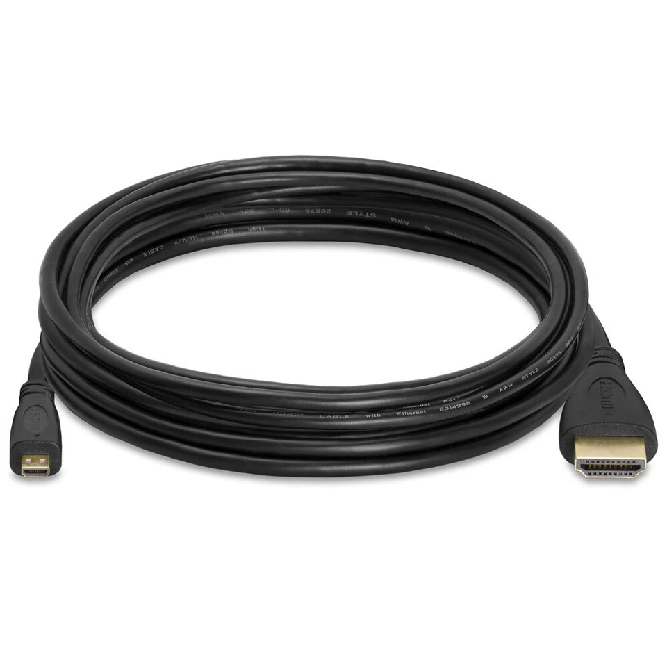 10FT Micro HDMI Male to HDMI Male Cable Adapter for Camcorder Camera Cell Phone - Image 3 of 3