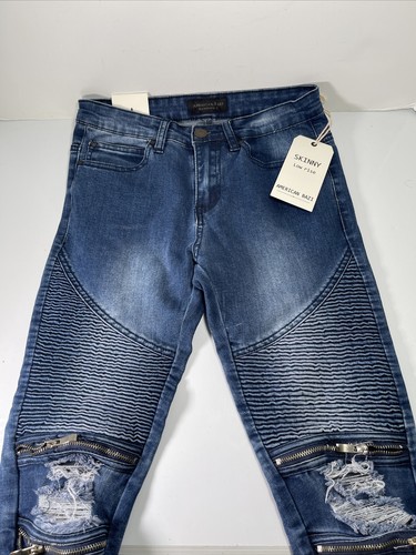 American Bazi Skinny Low Rise Denim Blue Jeans Cotton Stretch Sz 3 NWT - Picture 2 of 8