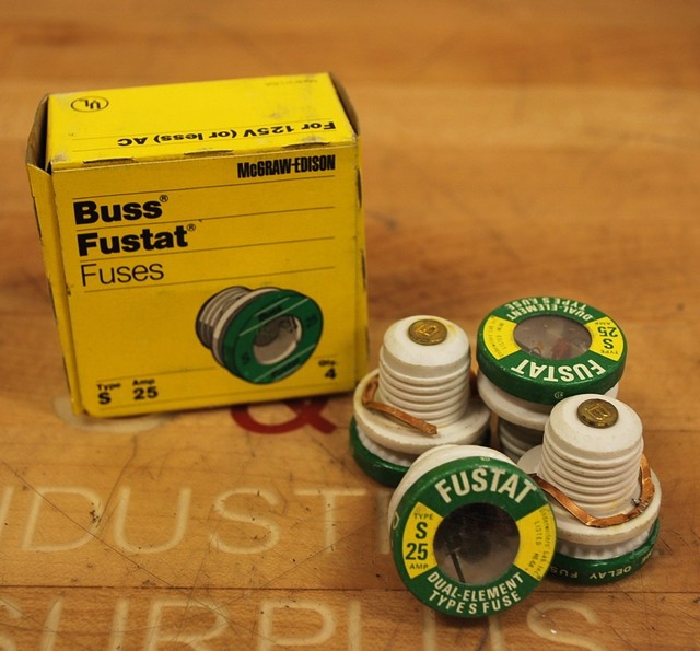 Buss Fustat Type S, 25 Amp, DualElement TimeDelay TamperProof Fuse