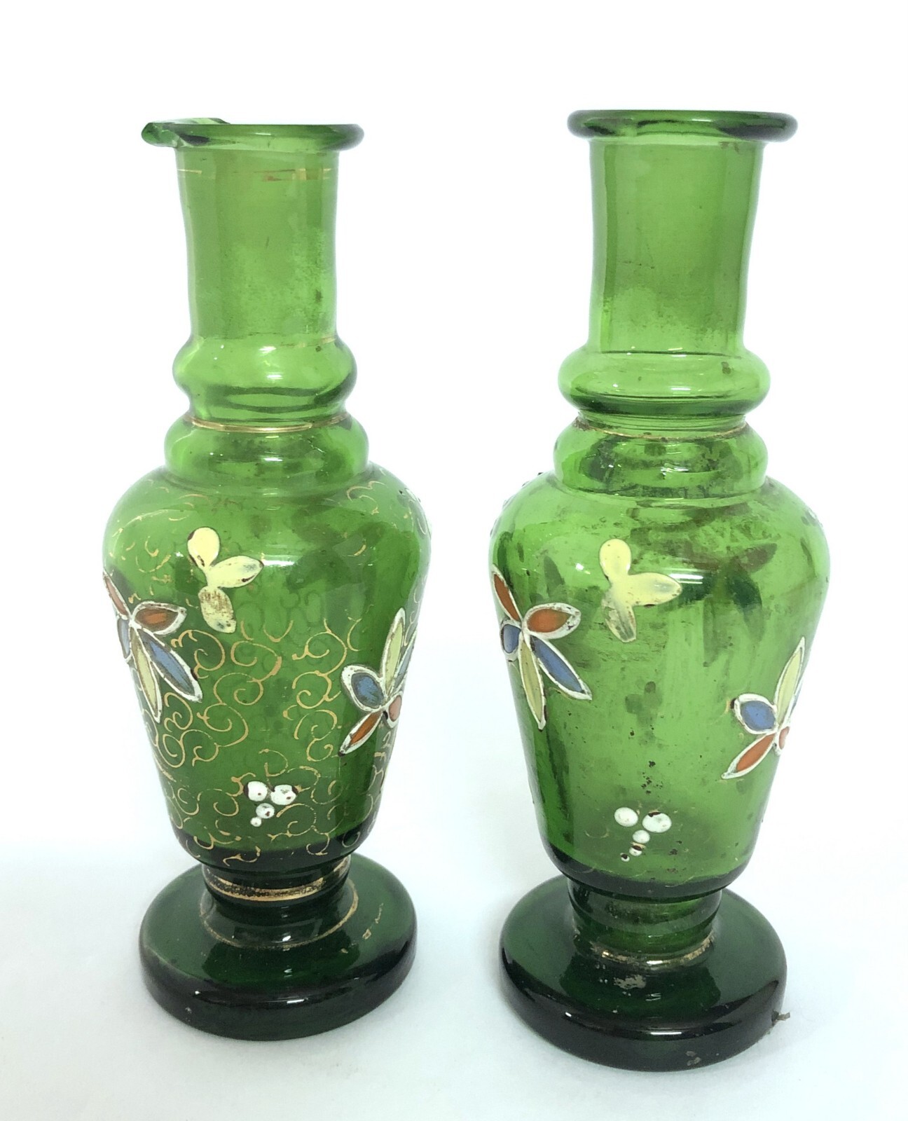 Antique Hand Painted Small Flower Pot Vase
