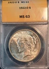 1922-D Peace Dollar MS-63 Bright