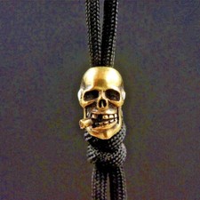 Brass Bead Smoking Skull Pendant Hanging Knife Paracord Beads Zipper Head