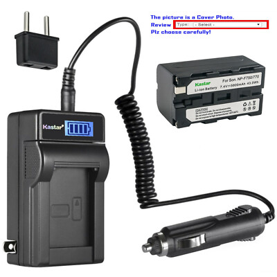 Kastar Battery LCD AC Charger for Sony NP-F770 Cyber-shot DSC-CD100 DSC-CD250
