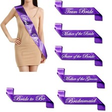 Purple Luxury Hen Night Do Party Sashes Bride To Be Bridesmaid Mother Maid Sash