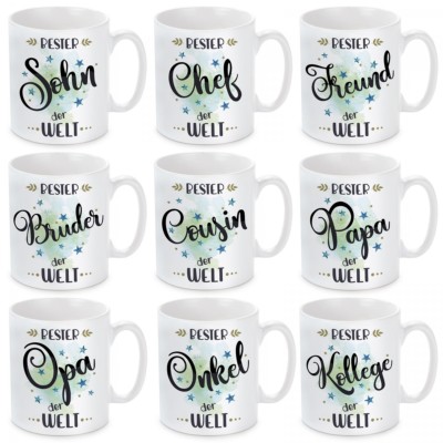 Tasse mit Motiv - Bester der Welt (Papa / Bruder / Freund / Kollege / Chef uvm.)