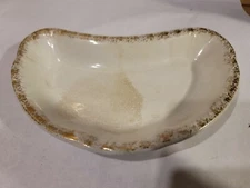 Vassar White And Gold Porcelain Cresent Shaped Dish