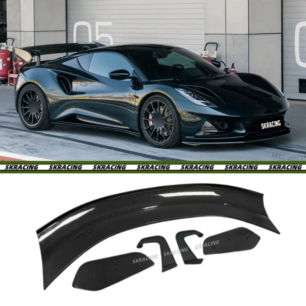 For 2023-2024 Lotus Emira Dry Carbon Fiber GT4 Style Rear Trunk