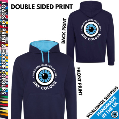 Hoodie Erwachsene doppelseitig Kontrast individuell bedruckt Bild Logo