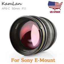 US Kamlan 50mm F1.1 APS-C Manual Focus Lens For Sony E Mount A5000 A5100 A6000
