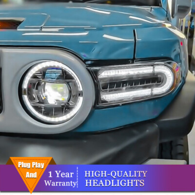 LED Headlights For Toyota FJ Cruiser 07-20 LED DRL Sequential Turn