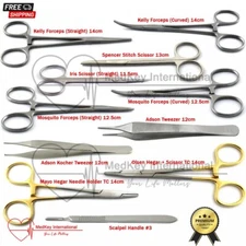 11Pcs Minor Surgery Kit Surgical Instruments Student Dissecting Suture Removal
