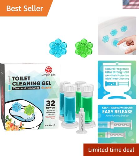 Toilet Bowl Cleaner Gel | Fresh Flower Toilet Gel Stamp | Stops Limescale and...
