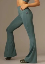 Tiger Friday Womens XS Dancewear Retro Hippie Flare Leggings in Seafoam