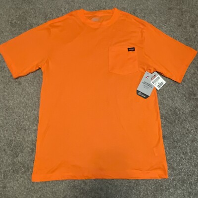 Dickies M Relaxed Fit Heavyweight Pocket Work Tee Shirt Orange