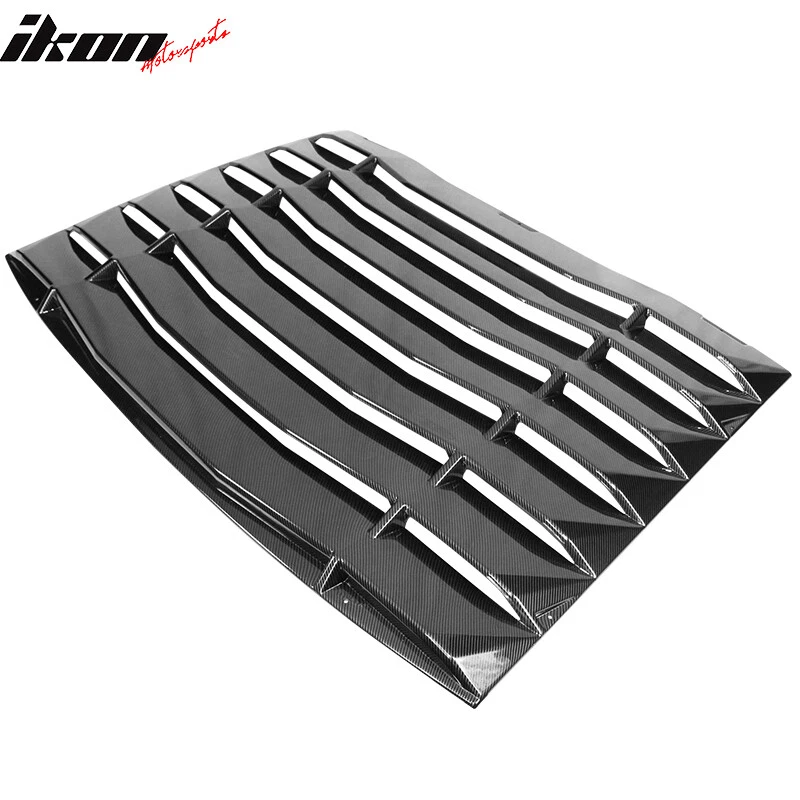 Fits 05-14 Ford Mustang Carbon Fiber Print Rear Window Louvers Vent IKON Style Foto 4 de 4