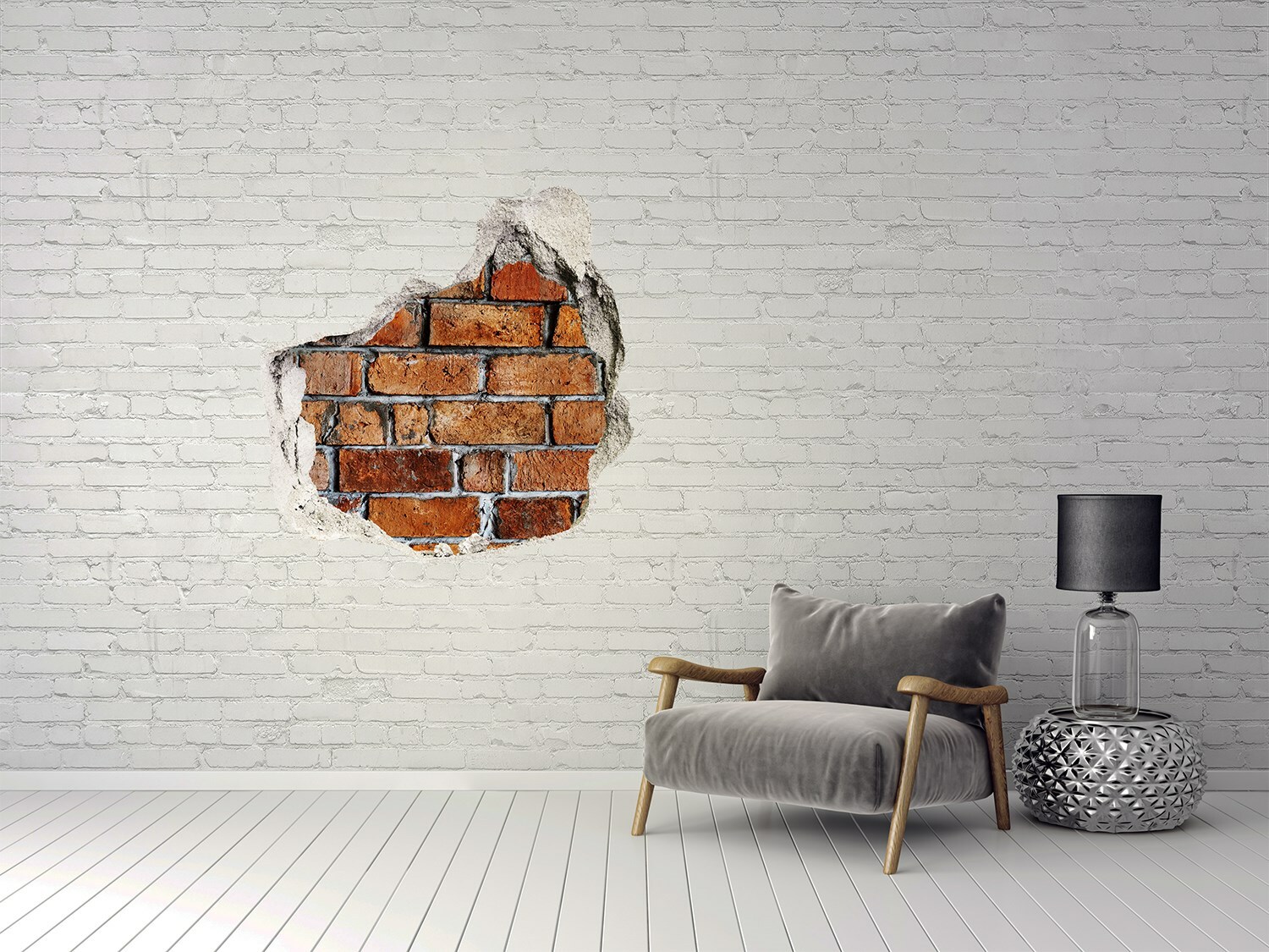 Weihnachtsmann Wandaufkleber - Lustiger Sticker Zum Durchbrechen Der Wand Für Festliche Dekoration