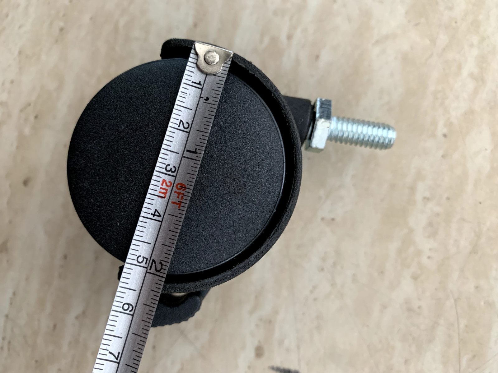 2" Plastic Twin Office Chair Black Wheel Caster w/ Locking Brake 5/16" Stem