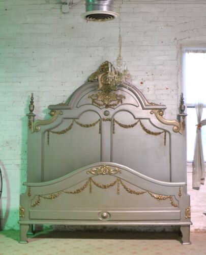 Painted Cottage Shabby Chic Romantic French Queen / King Bed - Picture 1 of 5
