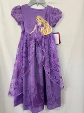New Disney Princess Rapunzel Fancy Deluxe Nightgown Purple Tangled Size XS,S