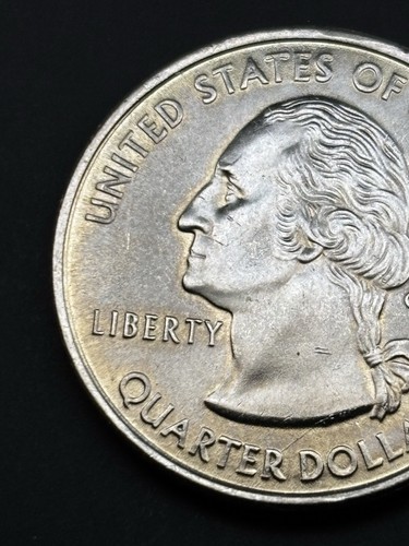 1999 P Connecticut State Quarter Error: Double Die Obverse/Die Crack/Gold Toning - Picture 12 of 12