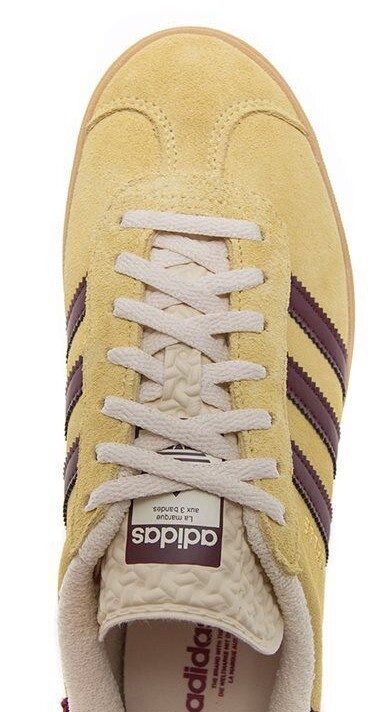 adidas Gazelle Bold Almost Yellow Maroon Wedge Sneakers