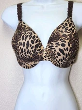 NWT Natori 34DDD Bra 727321 Pure Luxe Push Up Underwire Java Leopard Animal New
