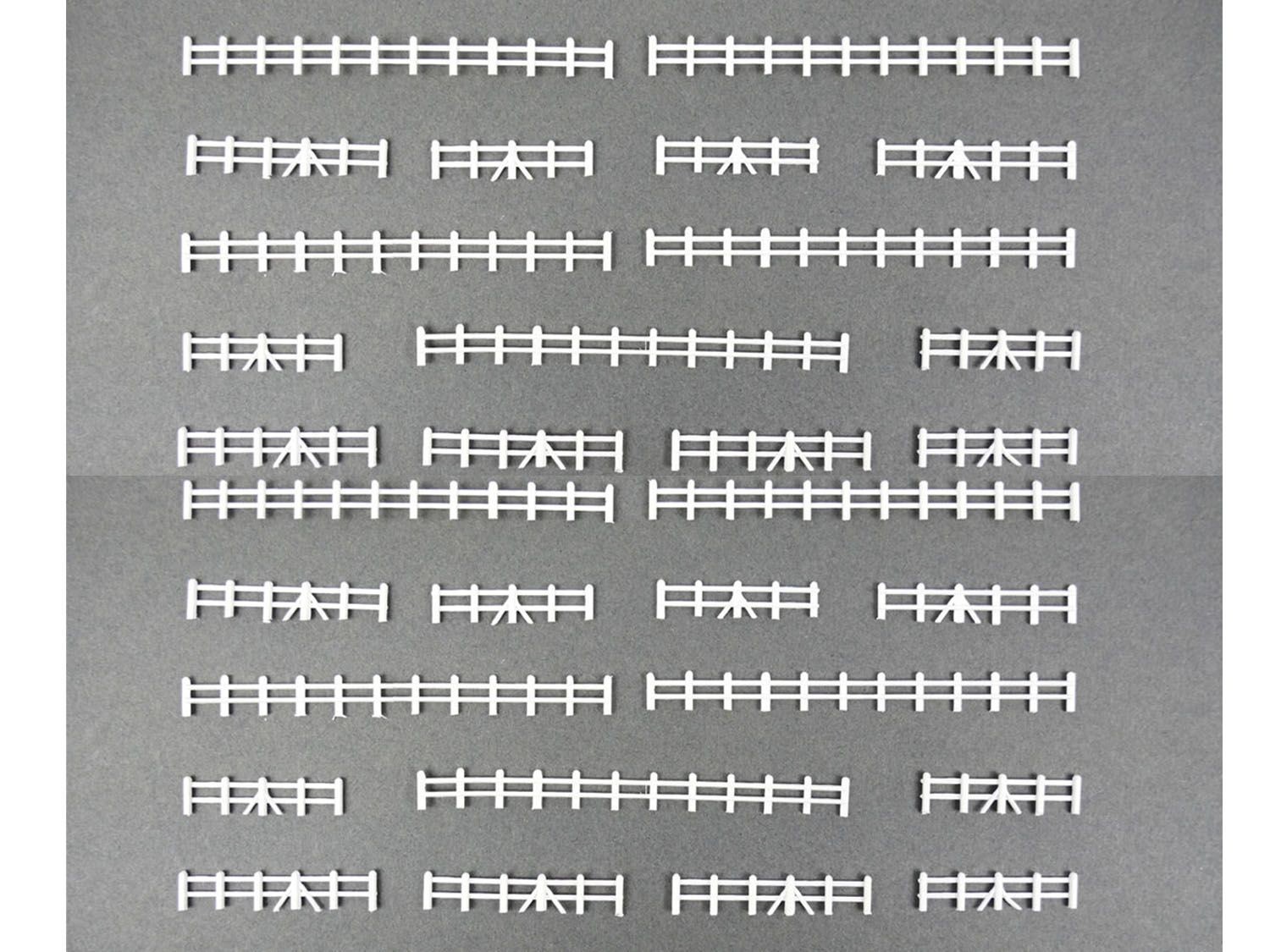 Gaugemaster GMKD45 Farm Rail Fence White x 10 Model Railway N Gauge Plastic