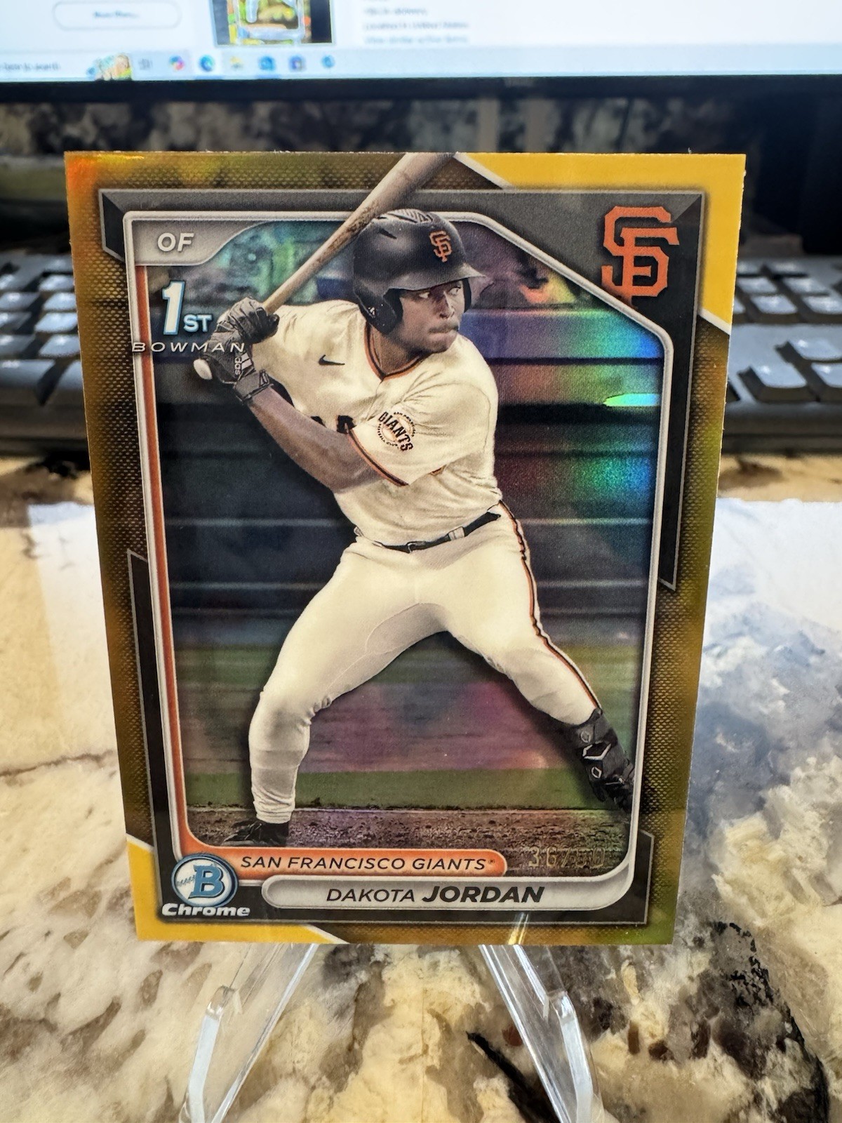 2024 Bowman Draft - Chrome Dakota Jordan #BDC-71 Gold Refractor /50 (RC)