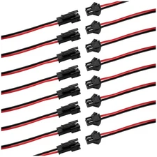 50Pcs 2Pin SM Connector Male Female Cable 15cm 20AWG Wire for LED Strip Light