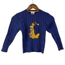 No So Ugly Christmas Sweater Vintage Disney Goofy Cable Knit 4 XS